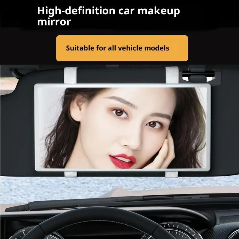HD Car Sun Visor Vanity Mirror | Strap-On, No Tools Car Visor Mirror QXL