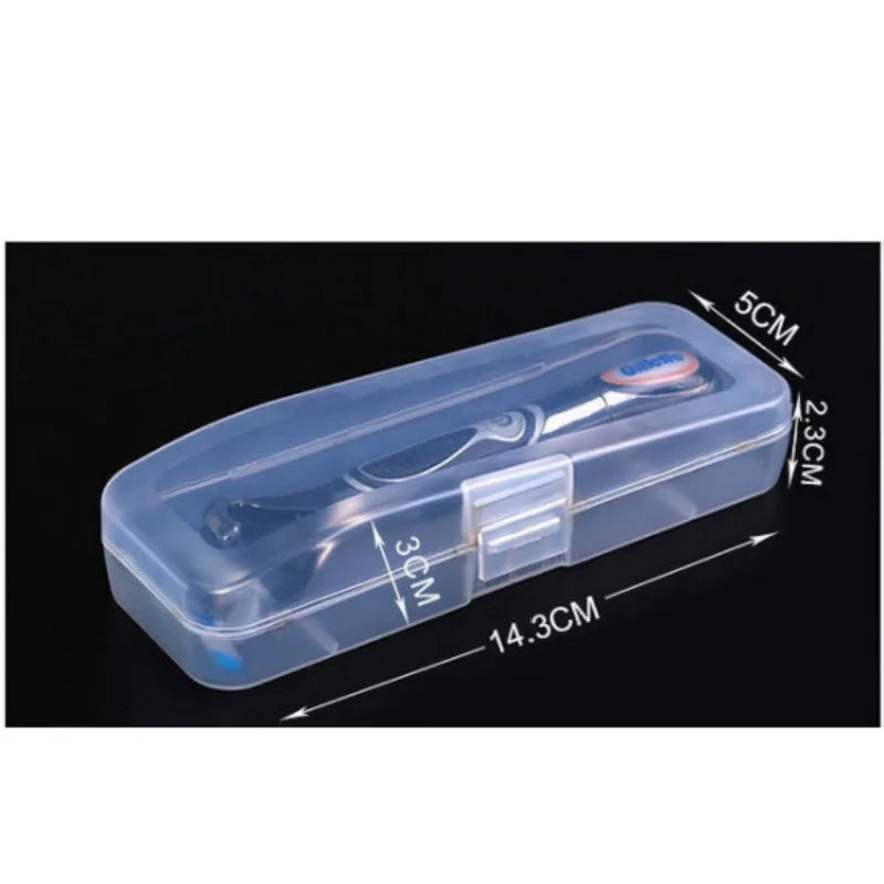 Portable Travel Razor Holder Case – Blue Plastic Shaver Box Razor Travel Case QXL