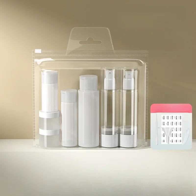 Refillable Airless Pump Travel Bottle Set | Lotion & Spray Kit Travel Bottle Set QXL