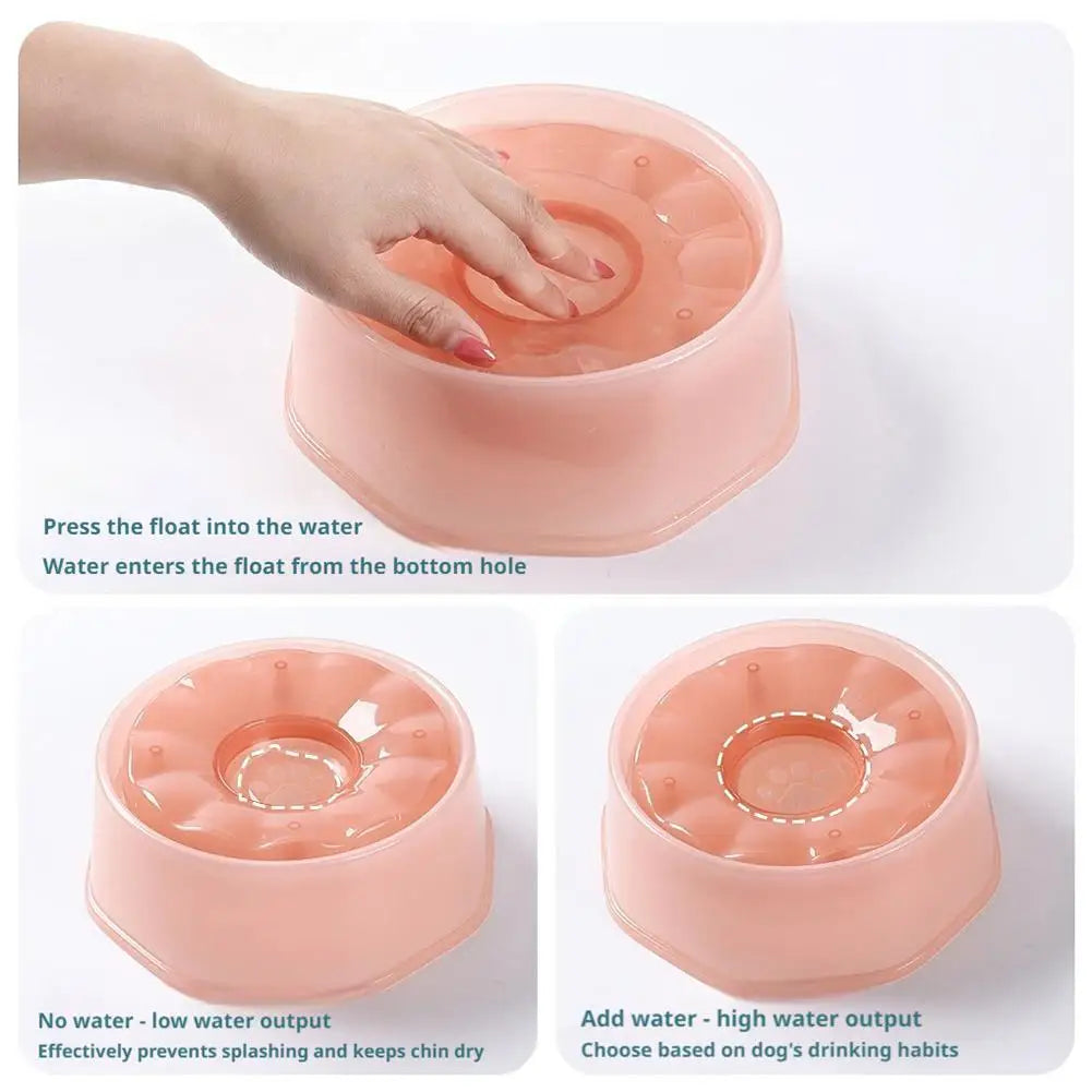 Floating Dog Water Bowl | Slow Feeder No-Slip Dispenser Pet Water Bowl QXL