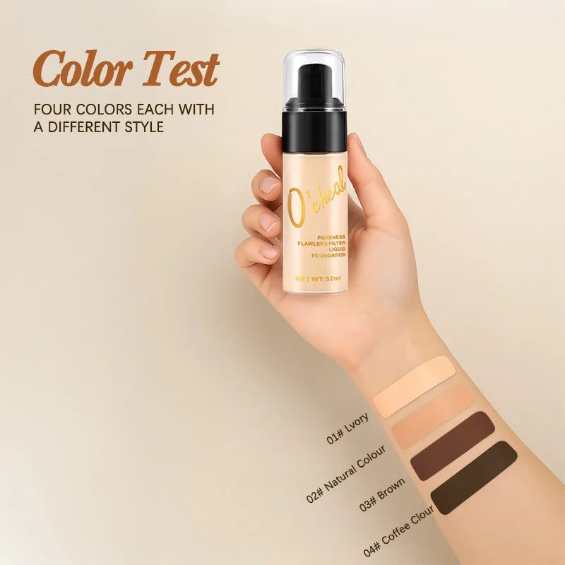 OCHEAL Dark Skin Liquid Foundation BB Cream | Full Coverage Liquid Foundation QXL