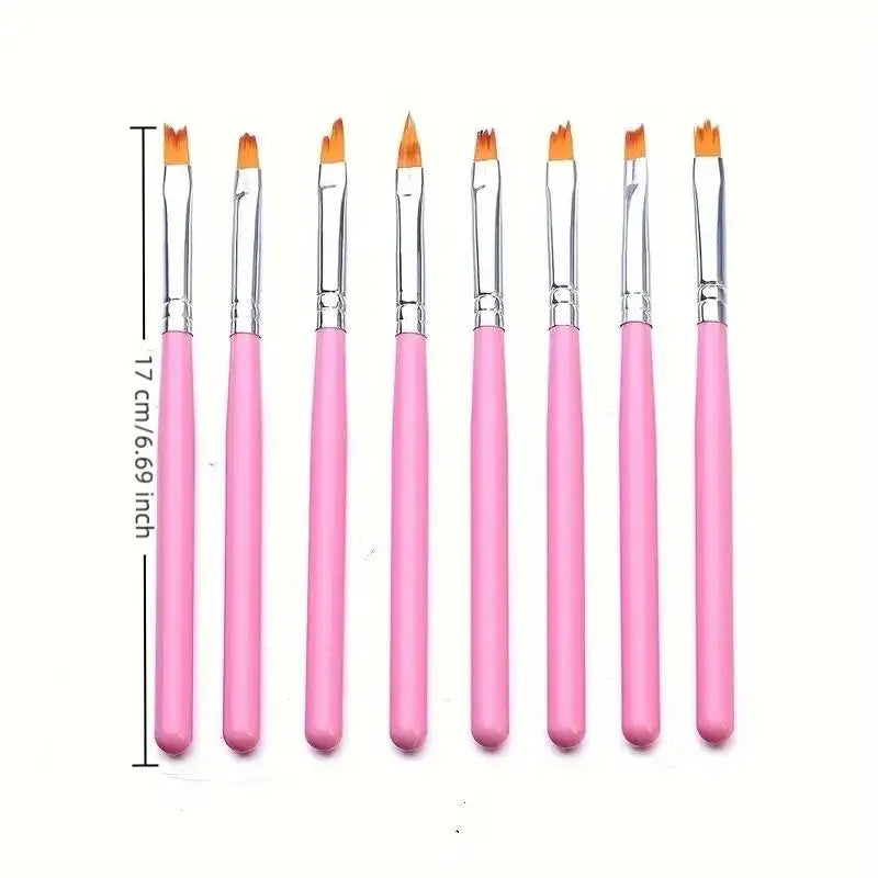 8-Piece Nail Art Brush Set | Gradient, Petal & Smudge Pens Nail Art Brush Set QXL