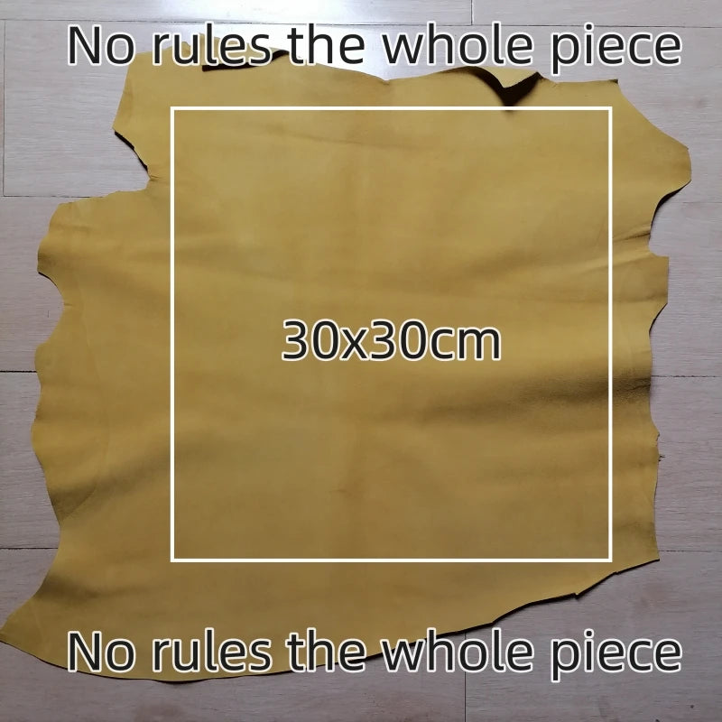 Yellow Frosted Sheepskin Leather 0.6–1mm | First Layer DIY Hide Craft Leather Hide QXL