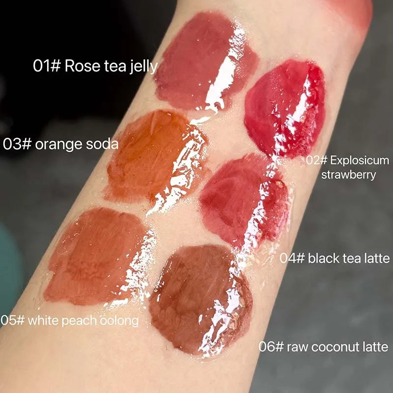 JOLLY JOJO Mirror Glass Lip Gloss Oil | 6 Shades, All-Day Shine Lip Gloss Oil QXL