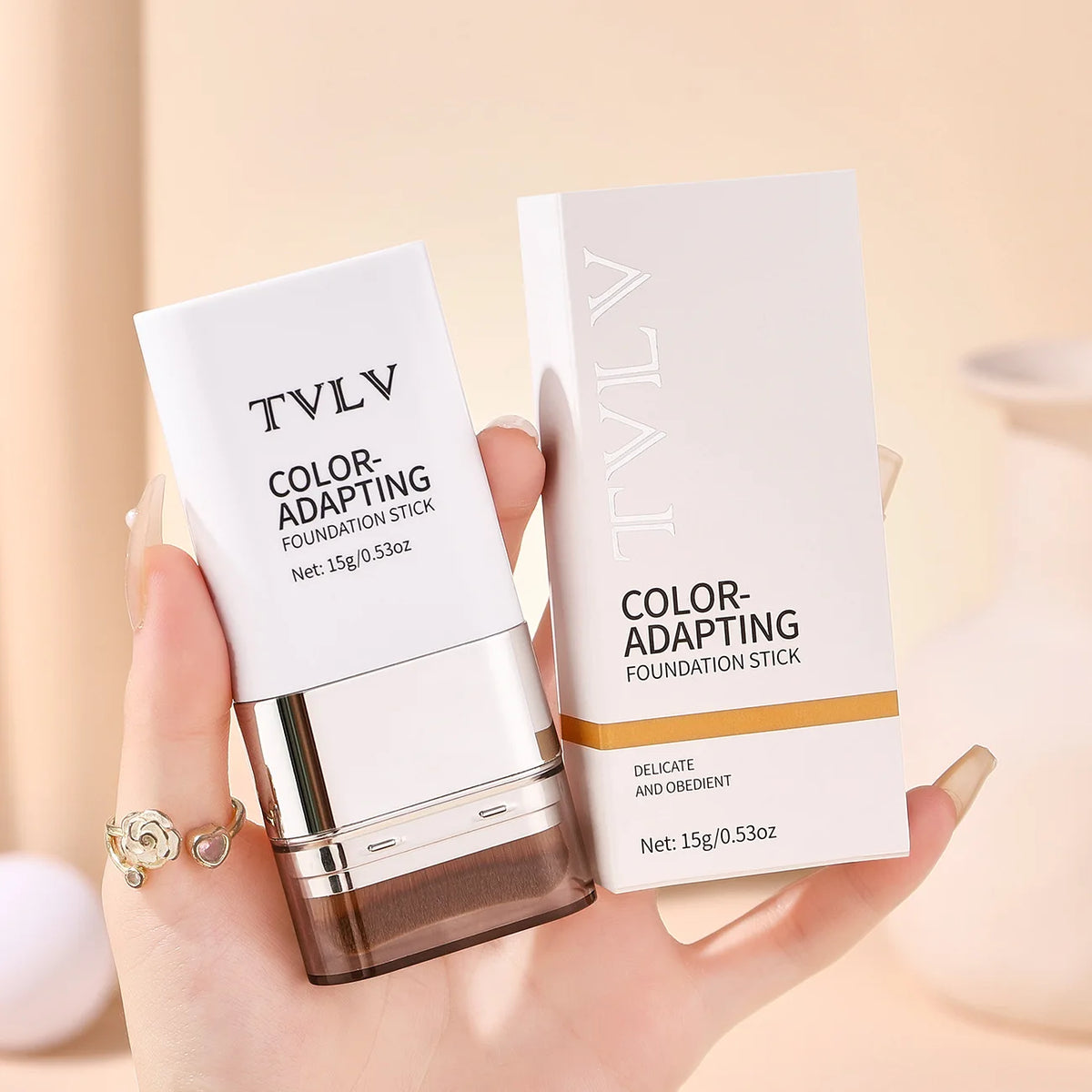TVLV Color-Changing Foundation Stick | Dual-Head Lightweight Foundation Stick QXL