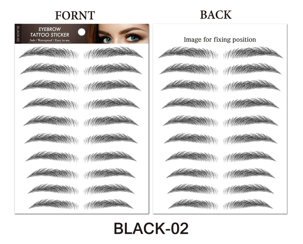 6D Hair-Like Eyebrow Tattoo Stickers | Water Transfer, Long Lasting Eyebrow Tattoo Stickers QXL 02