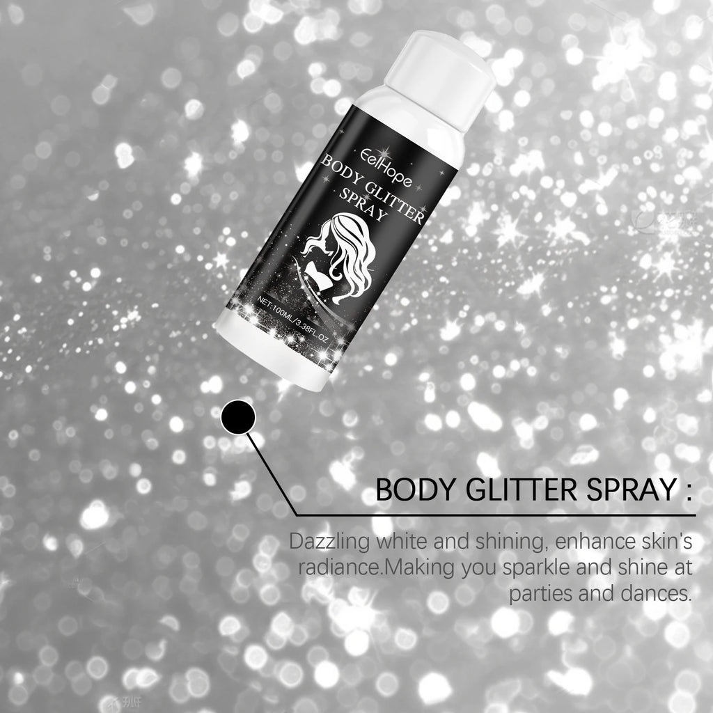 Eelhope Body & Face Glitter Spray | Shimmer Highlighter 100ml Body Glitter Spray QXL