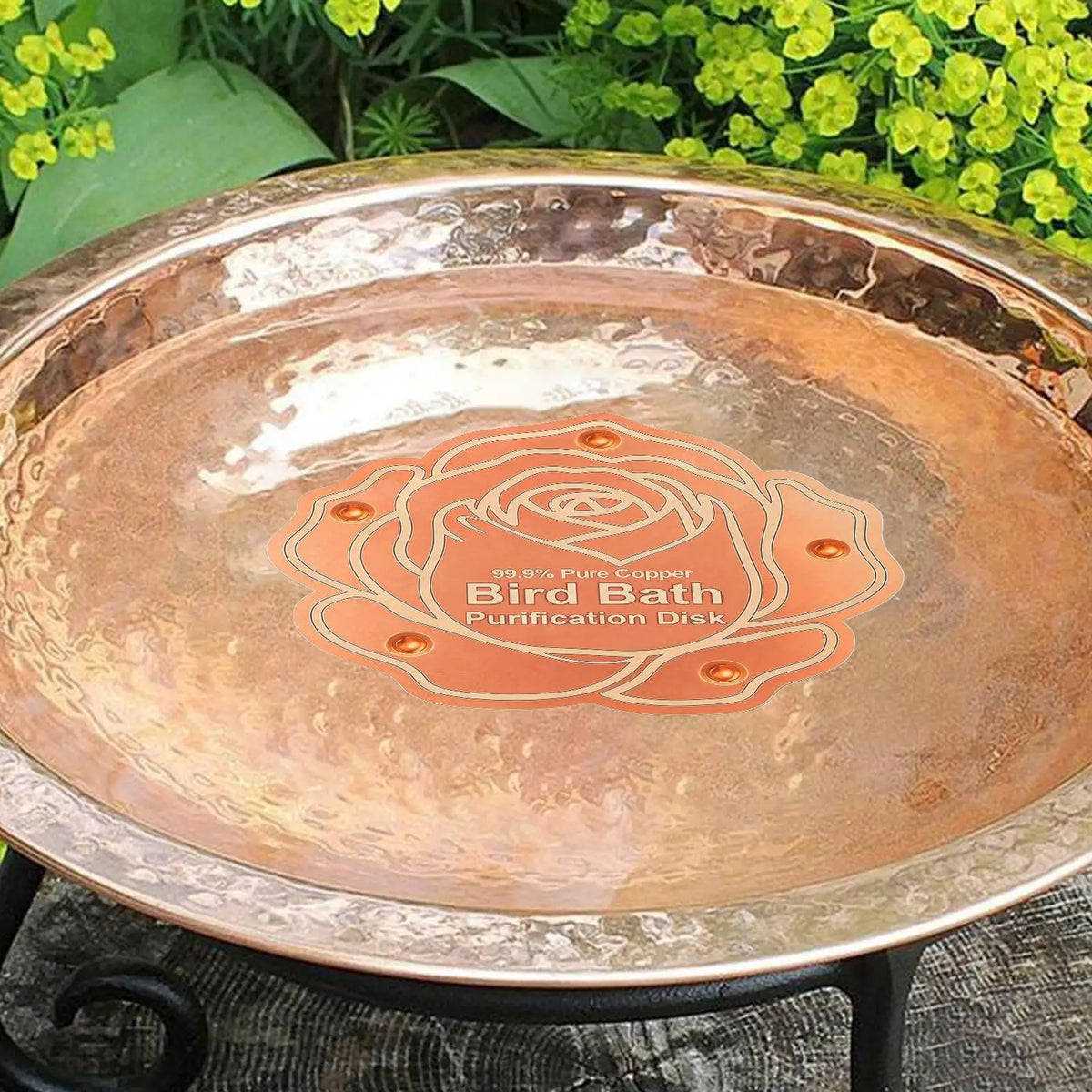 Copper Bird Bath Purification Disk | Natural Water Cleaner Bird Bath Accessory QXL