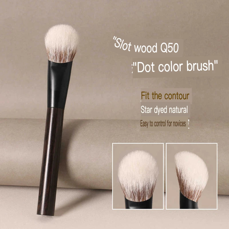 Sandalwood Pointed Blush & Contour Brush | Soft Goat Hair Blush Contour Brush QXL Q50 Slope Stippling