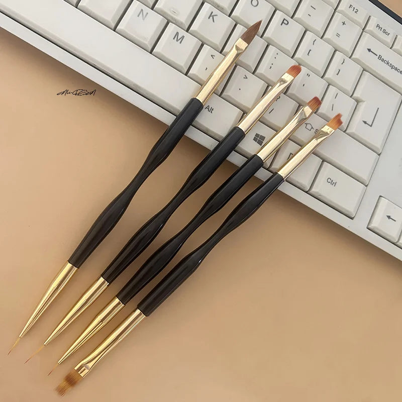 4-Pc Dual-Ended Nail Art Brush Set | Gel, Liner & Acrylic Nail Art Brush Set QXL