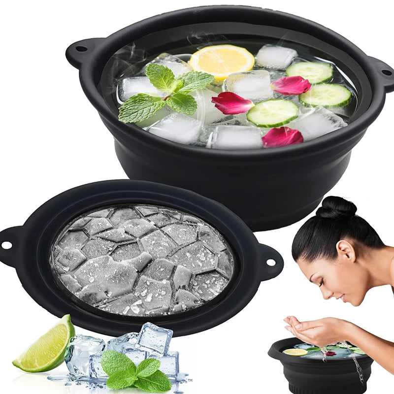 Collapsible Silicone Facial Ice Bath Bowl | Foldable Basin Facial Ice Bath Bowl QXL