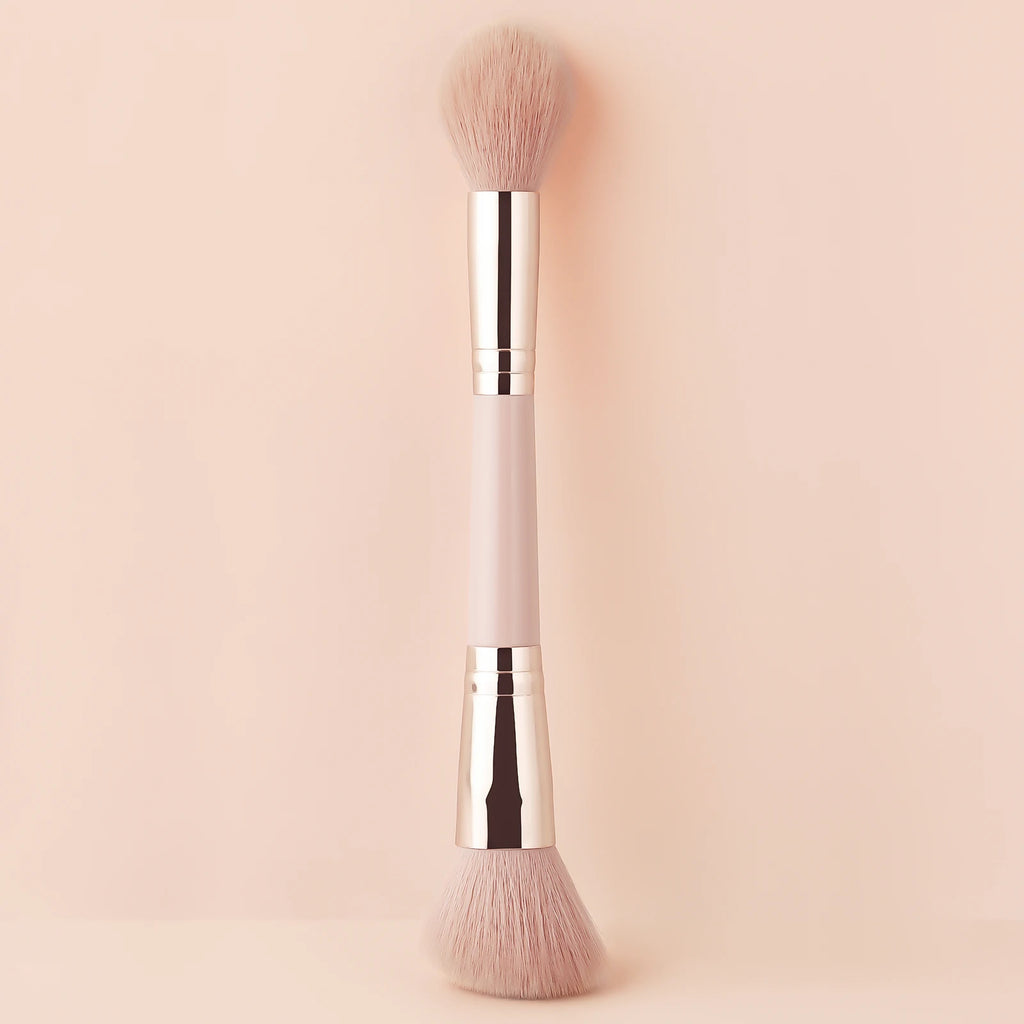 Ronshadow Dual-Ended Sculpting & Highlighter Makeup Brush Dual-Ended Makeup Brush QXL pink