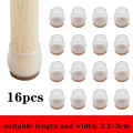 16-Pack Silicone Chair Leg Floor Protectors with Felt Pads Furniture Leg Caps QXL Round S