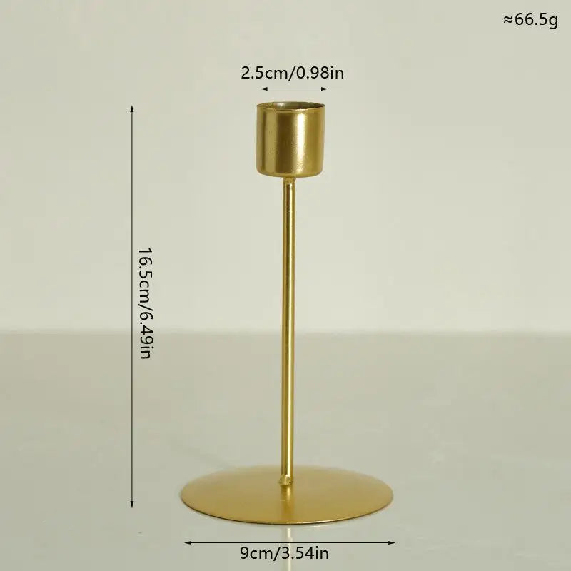 European Gold Metal Candlestick Holder | Wedding & Home Decor Candle Holder QXL A3