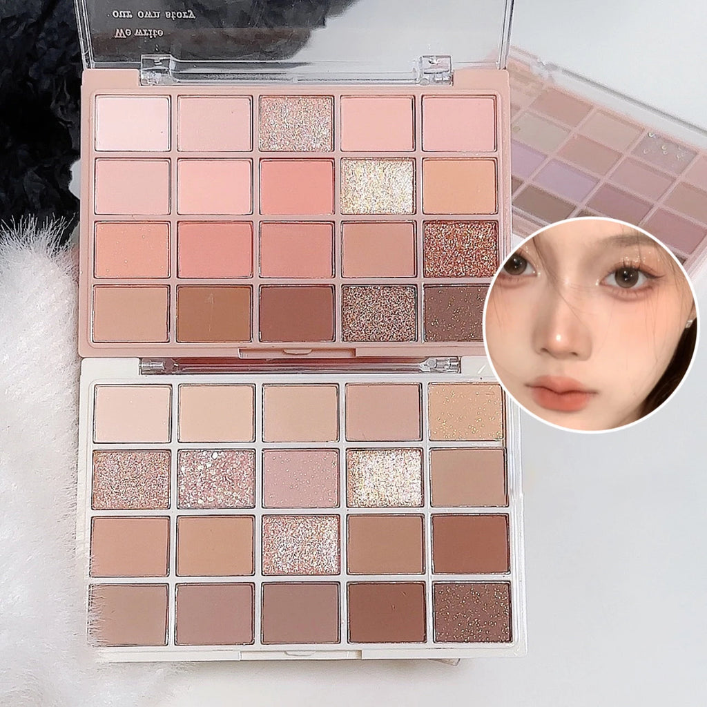 20-Color Rose Eyeshadow Palette | Warm Pink Tones, No Fallout Eyeshadow Palette QXL