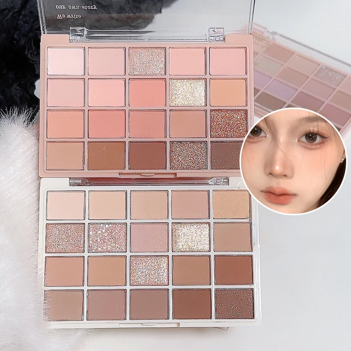 20-Color Rose Eyeshadow Palette | Warm Pink Tones, No Fallout Eyeshadow Palette QXL