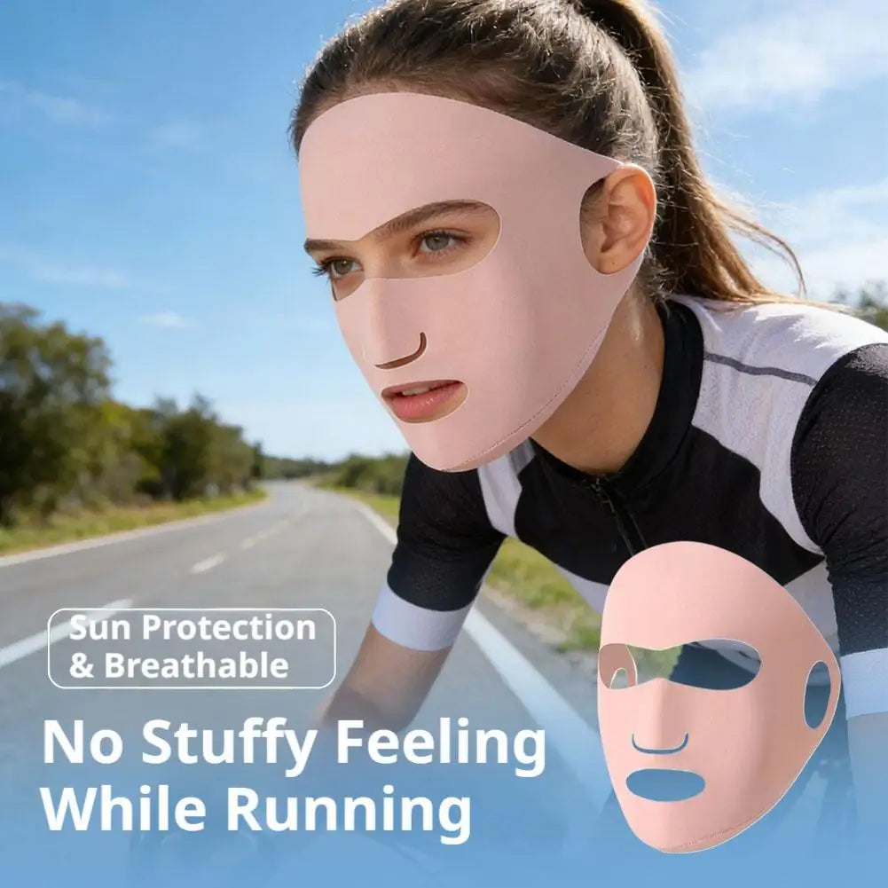 Women's UPF 50+ Ice Silk UV Face Mask | Breathable & Lightweight UV Protection Face Mask QXL