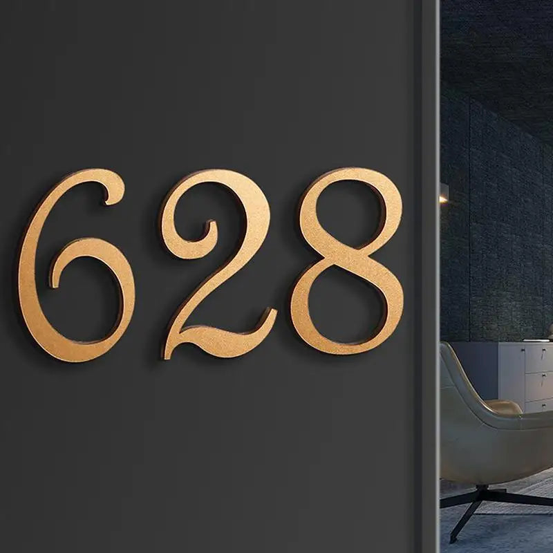 Nordic Acrylic House Number Doorplate | Gold Silver Black House Number Doorplate QXL