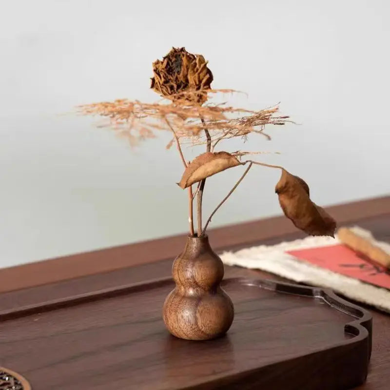 Mini Walnut Wood Vase | Dried Flower & Aromatherapy Holder Wooden Mini Vase QXL