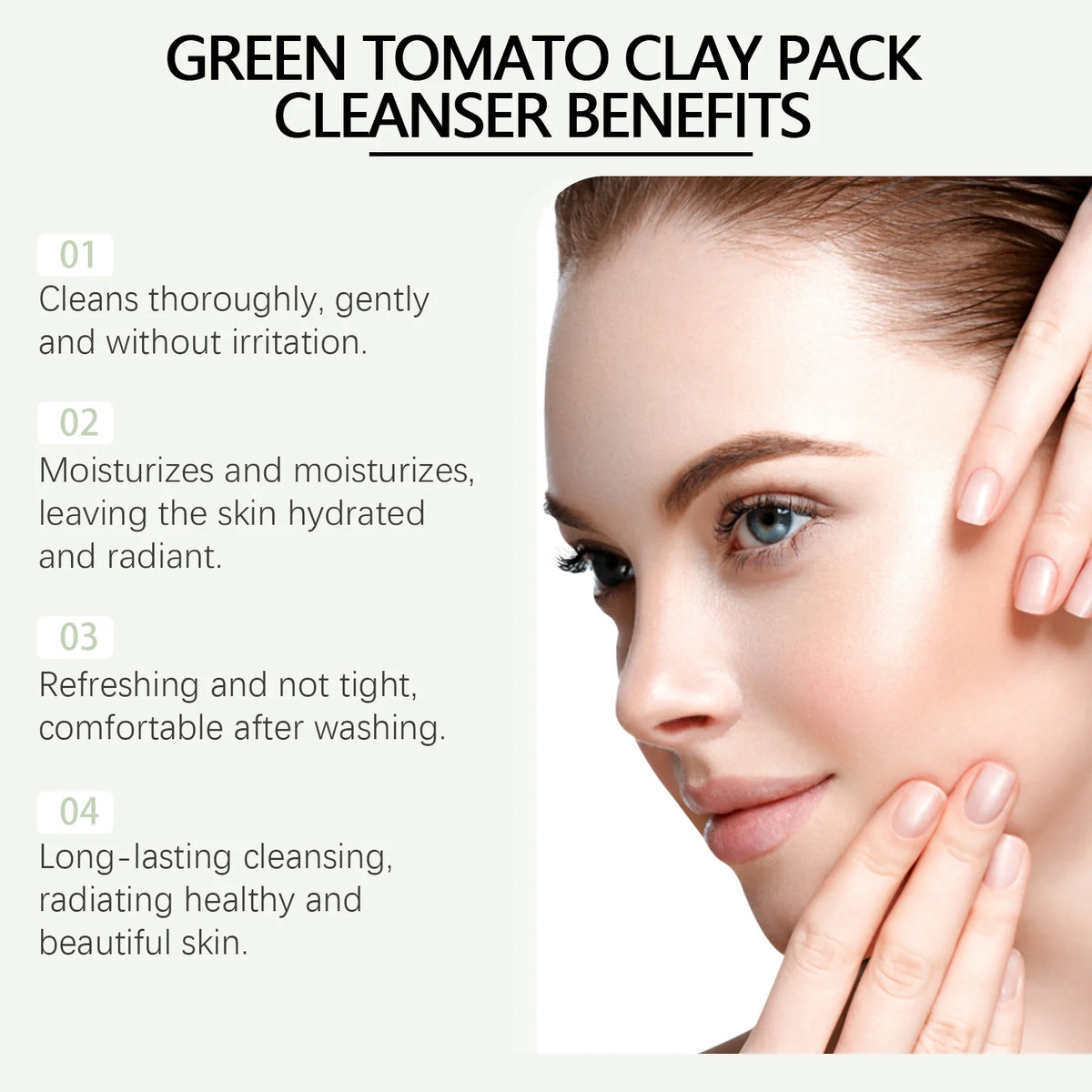 OUHOE Green Tomato Clay Mud Mask – Pore & Brightening Clay Mud Mask QXL