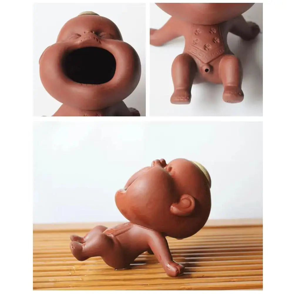 Purple Clay Peeing Boy Tea Pet | Zisha Figurine Ornament Tea Pet Figurine QXL