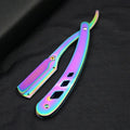 Vvocci Antique Folding Straight Razor Holder | Stainless Steel Folding Straight Razor QXL M291 rainbow color