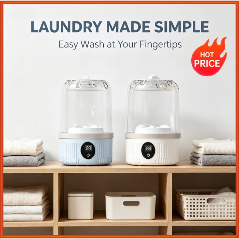 Mini Wireless Charging Washing Machine – Underwear & Socks Mini Washing Machine QXL