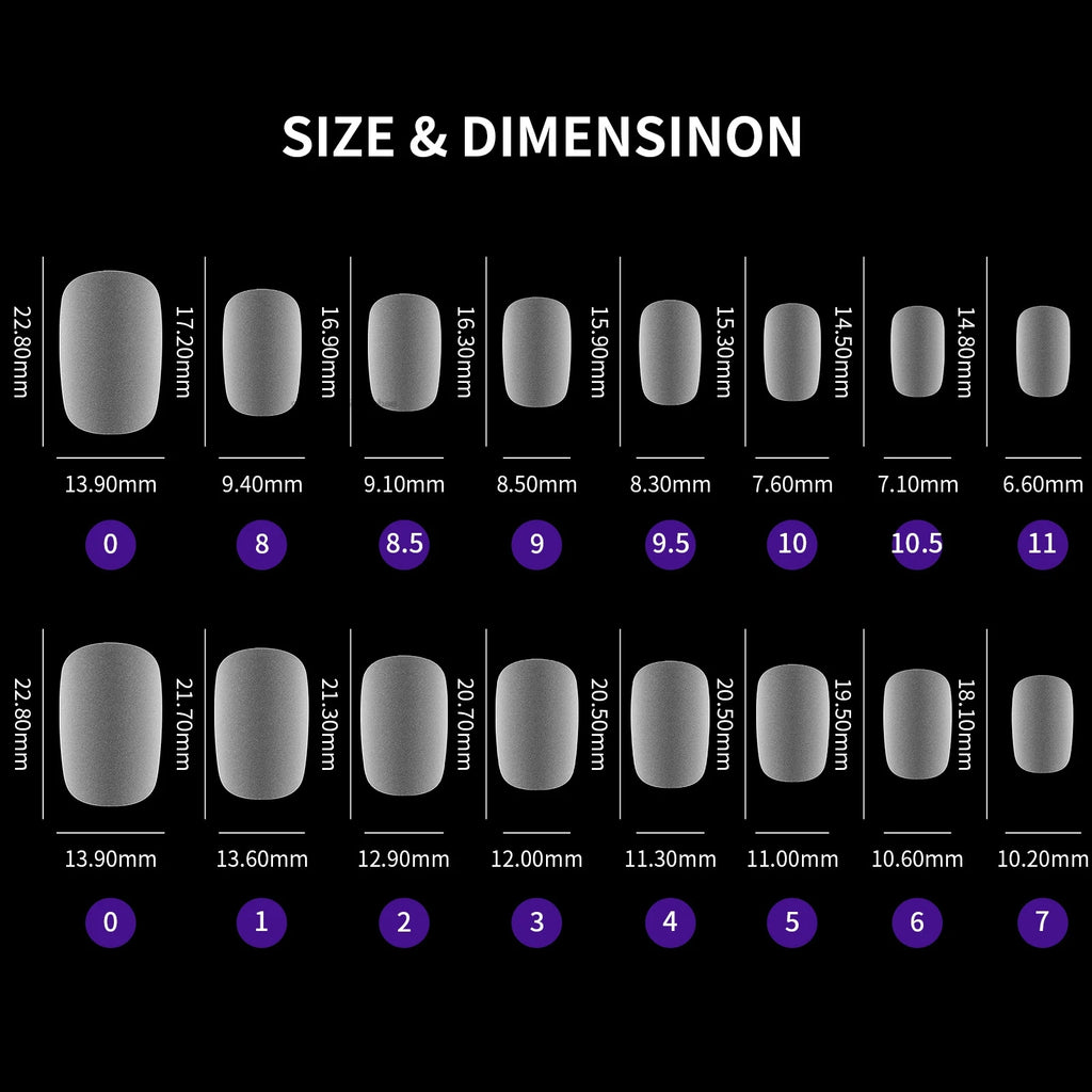 420-Pc Almond Press-On Nail Tips | Short Matte Super Thin False Nail Tips QXL