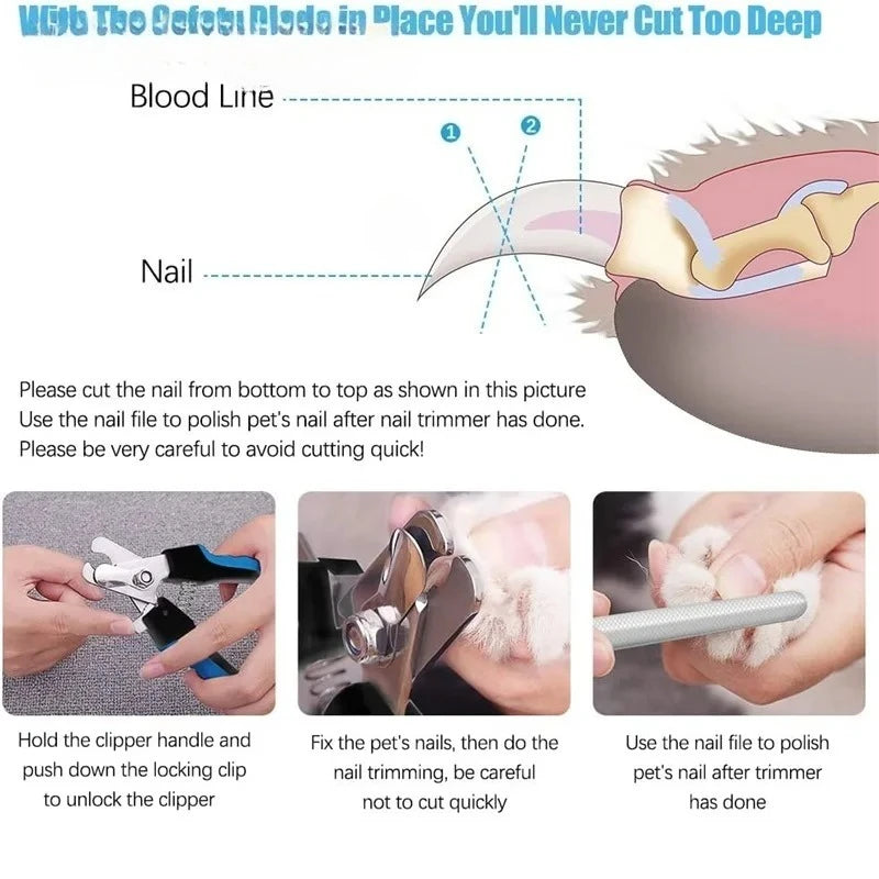 Professional Pet Nail Clipper with Safety Guard – Cat & Dog Pet Nail Clipper QXL