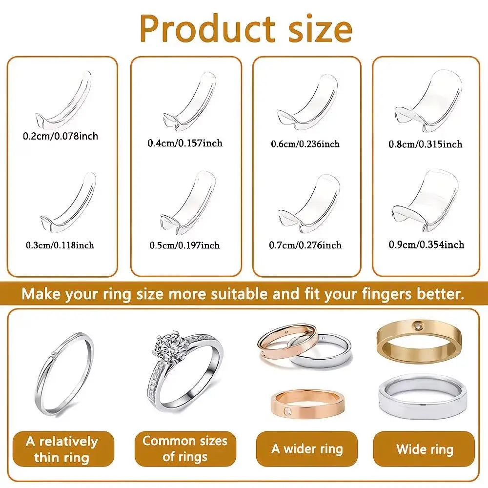 8-Pack Invisible Ring Size Adjusters | Spiral Spring Snug Fit Ring Size Adjuster QXL