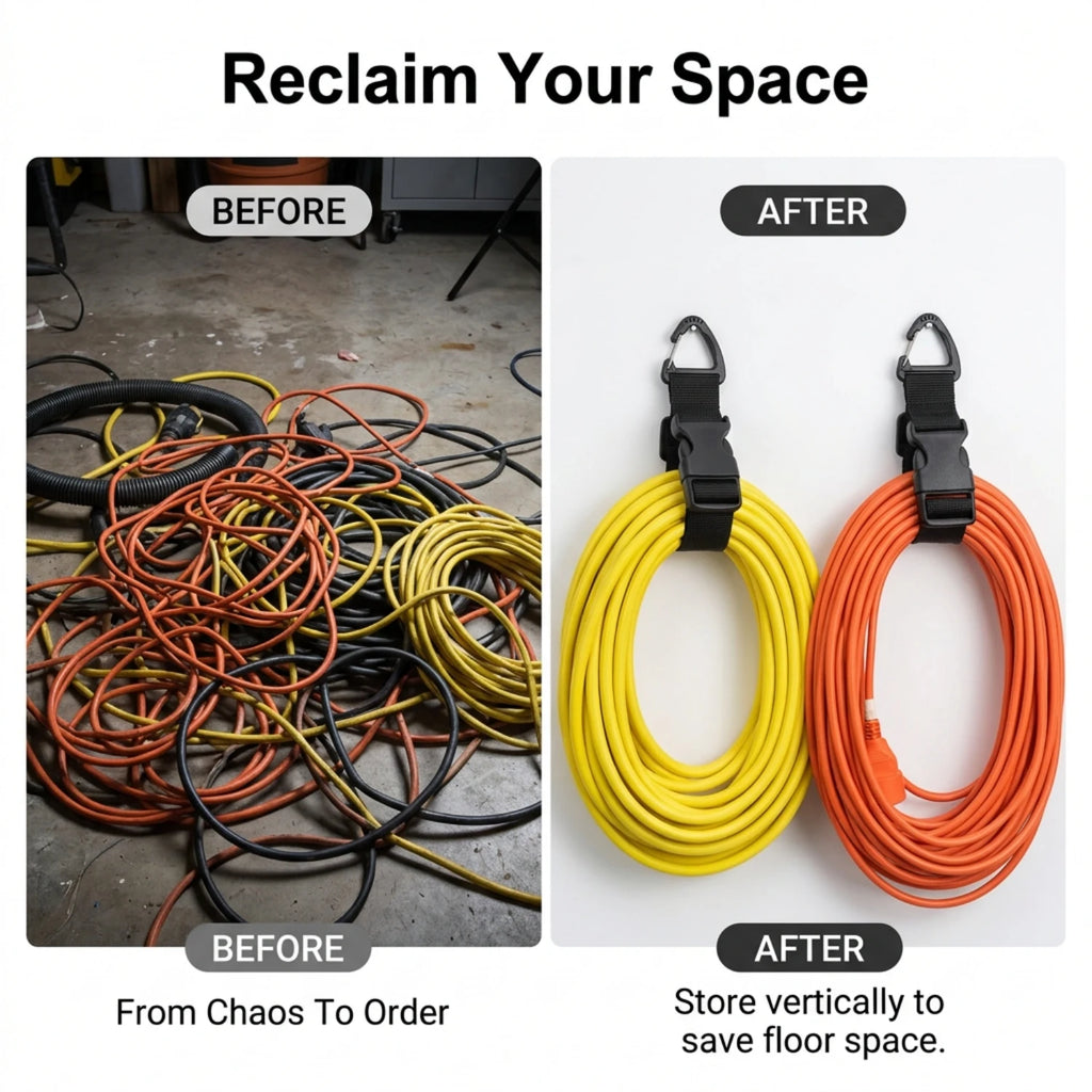 2-Pack Adjustable Hose & Cord Organizer Hanging Straps Hose & Cord Organizer QXL