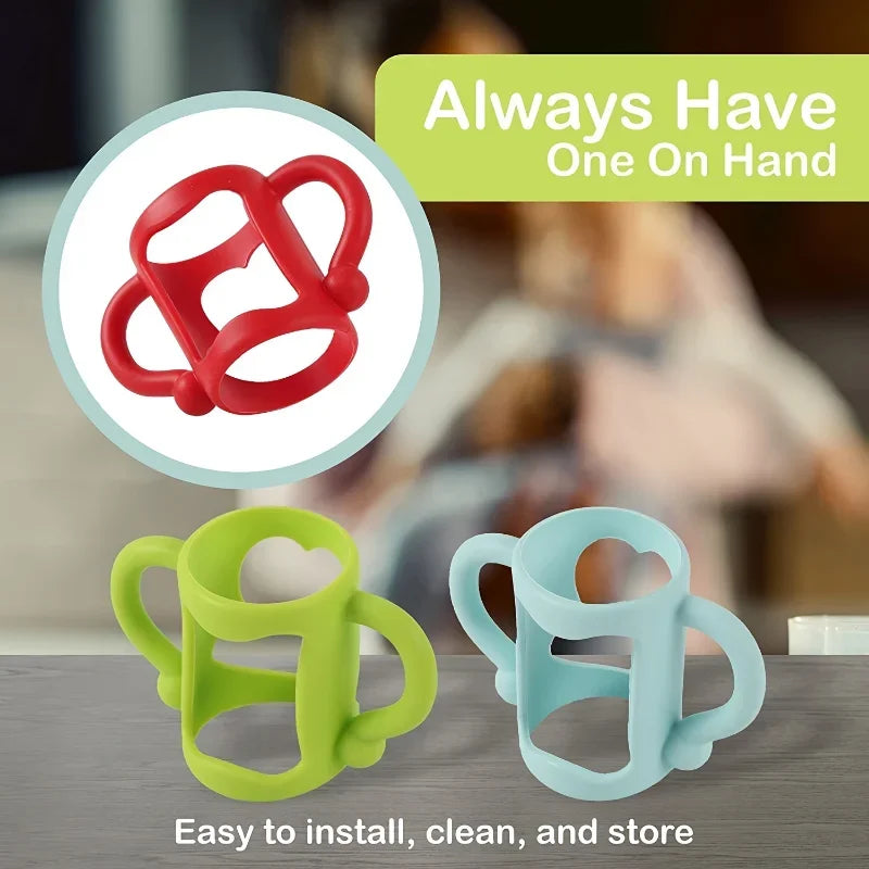 vvocci BPA-Free Silicone Baby Bottle Handle – Easy Grip Baby Bottle Handle QXL