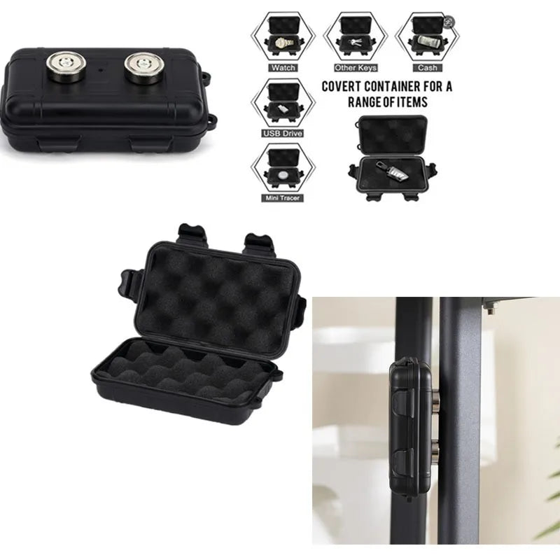2-Pack Magnetic Key Holder Box | Waterproof Hide-A-Key Storage Magnetic Key Storage Box QXL