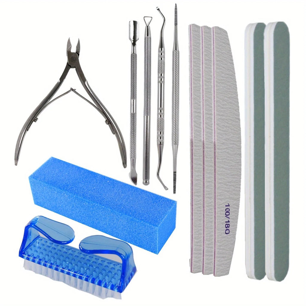 Professional Cuticle Nipper Set | Pusher, Buffer & Peeler Kit Cuticle Tool Set QXL