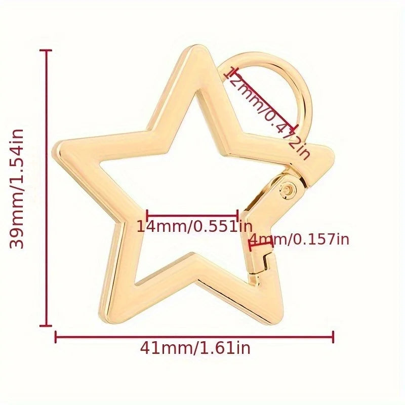 2-Pack Star-Shaped Plated Spring Snap Hooks | Bag & Hiking Spring Snap Hook QXL
