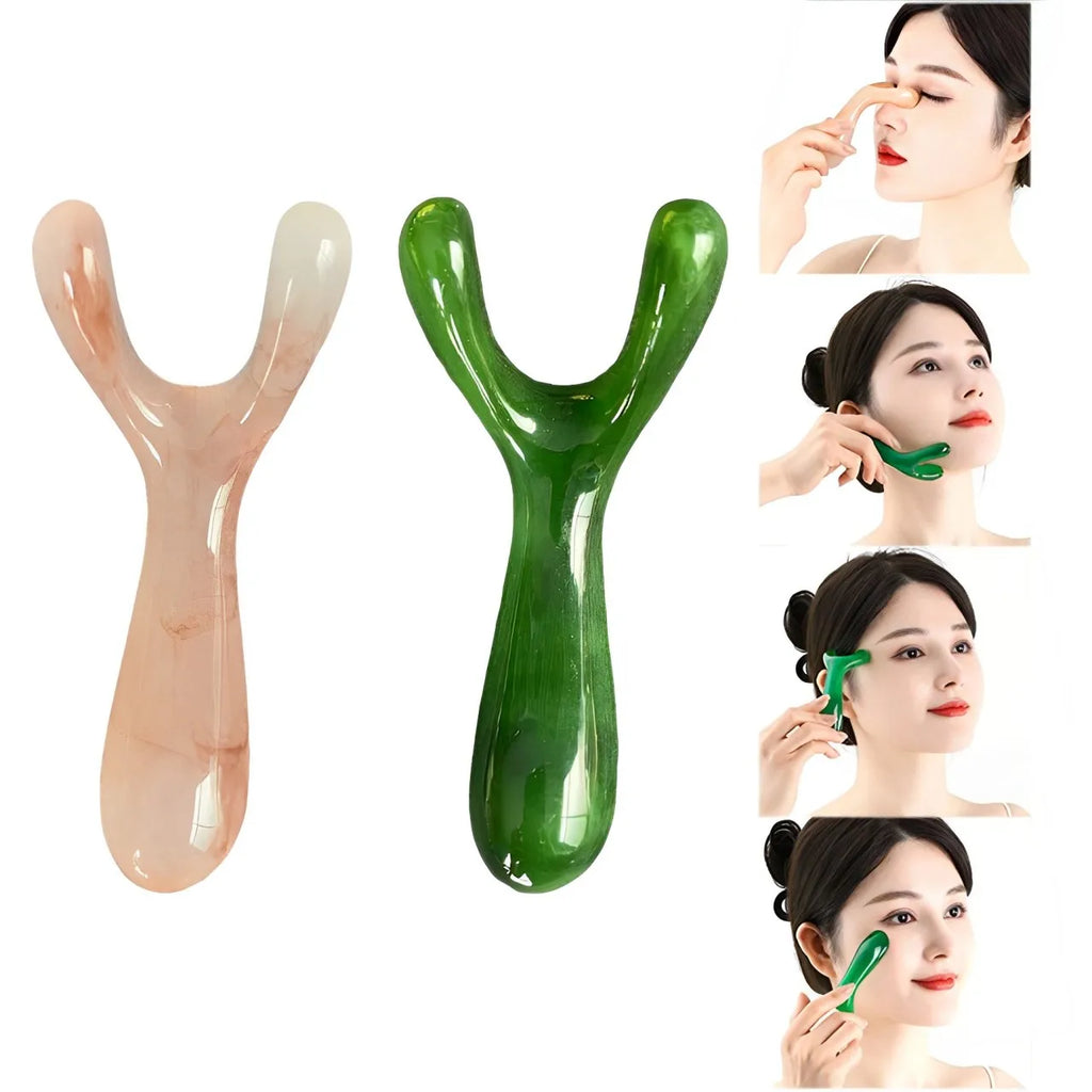 Resin Y-Shape Gua Sha Face & Nose Lifting Massage Tool Gua Sha Face Tool QXL