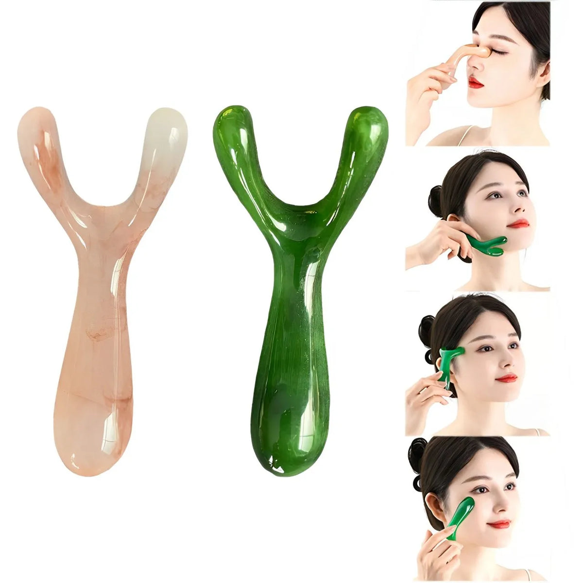 Resin Y-Shape Gua Sha Face & Nose Lifting Massage Tool Gua Sha Face Tool QXL