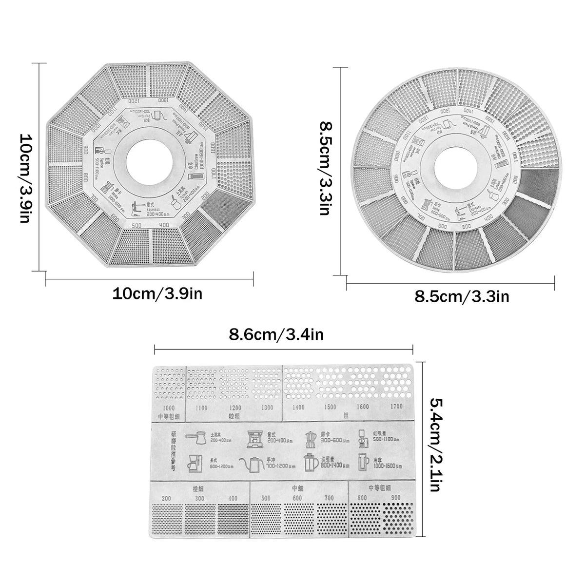 Coffee Grind Size Reference Card | Brewing Comparison Guide Coffee Brewing Tool QXL