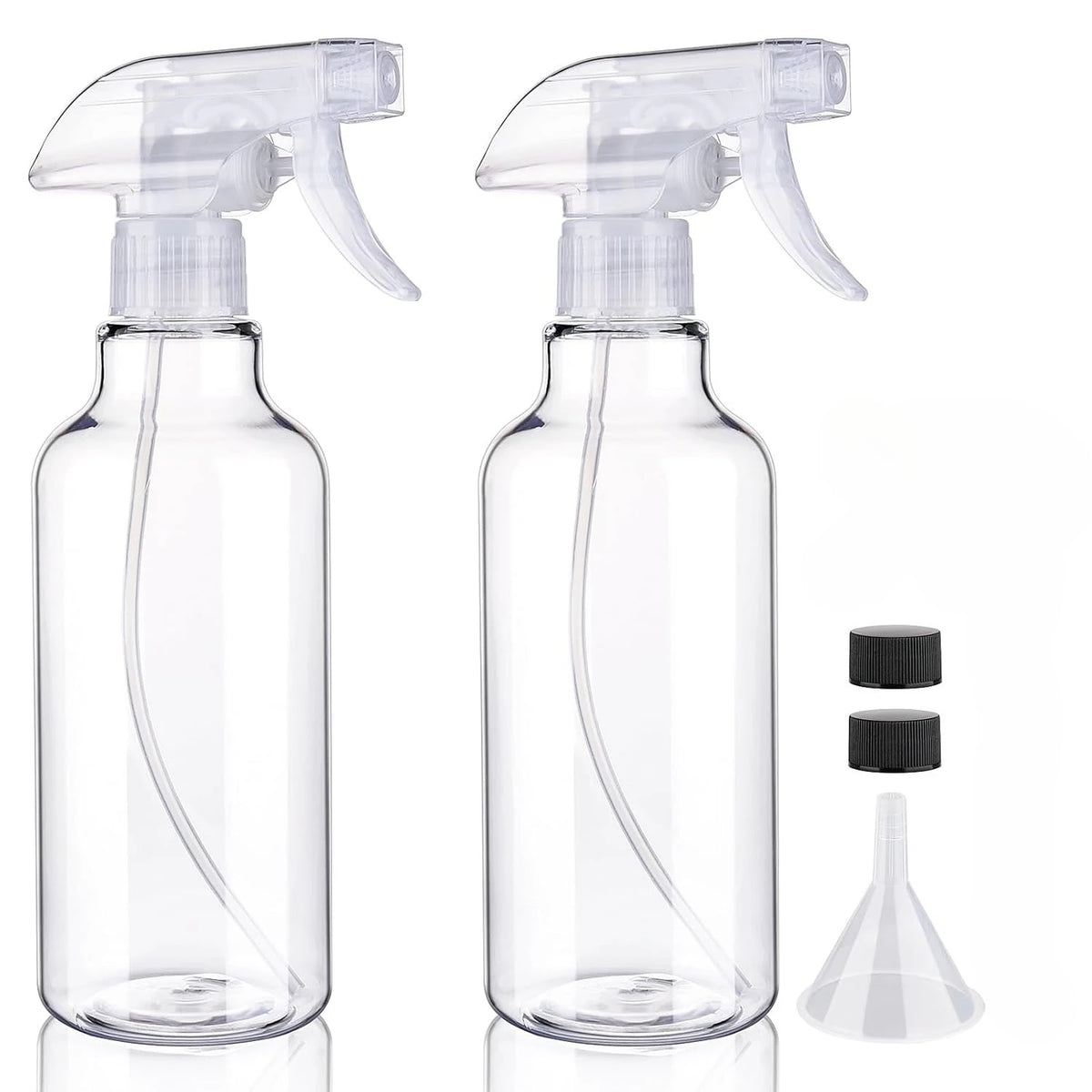 2-Pack Empty Spray Bottles 500ml | Mist & Stream Nozzle Refillable Spray Bottle QXL Clear