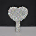 Diamond Heart Handheld Makeup Mirror | Bling Travel Vanity Handheld Makeup Mirror QXL Stick Diamond A