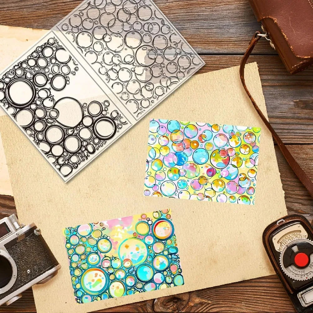 Clear Silicone Stamps | Summer Sea Circle Dots Design Craft Stamp QXL