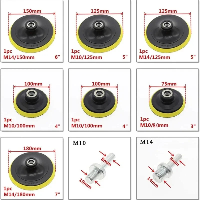 M10 M14 4-Inch Self-Adhesive Sanding Disc Backing Pad & Drill Adapter Sanding Disc Backing Pad QXL