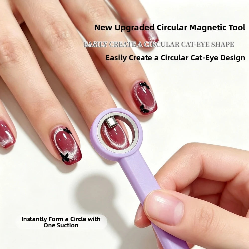 Hollow Cat Eye Nail Magnet Ring | Halo Circle Nail Art Tool Nail Art Magnet QXL