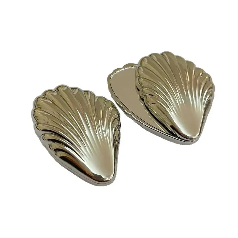 JCSYFAC Seashell Compact Mirror – Double-Sided Foldable Metal Compact Makeup Mirror QXL
