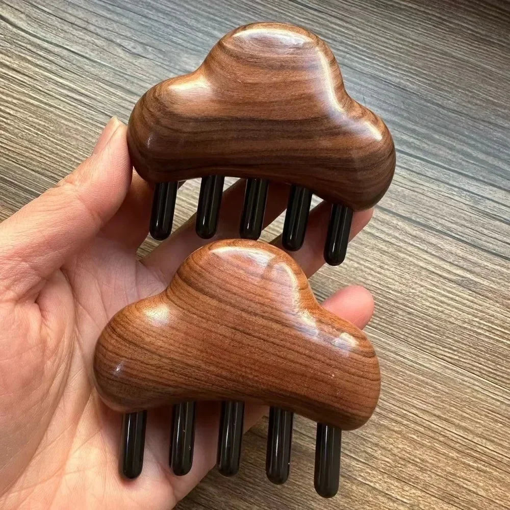 Cloud Lotus Wooden Scalp Massage Comb | Anti-Static Scalp Massage Comb QXL