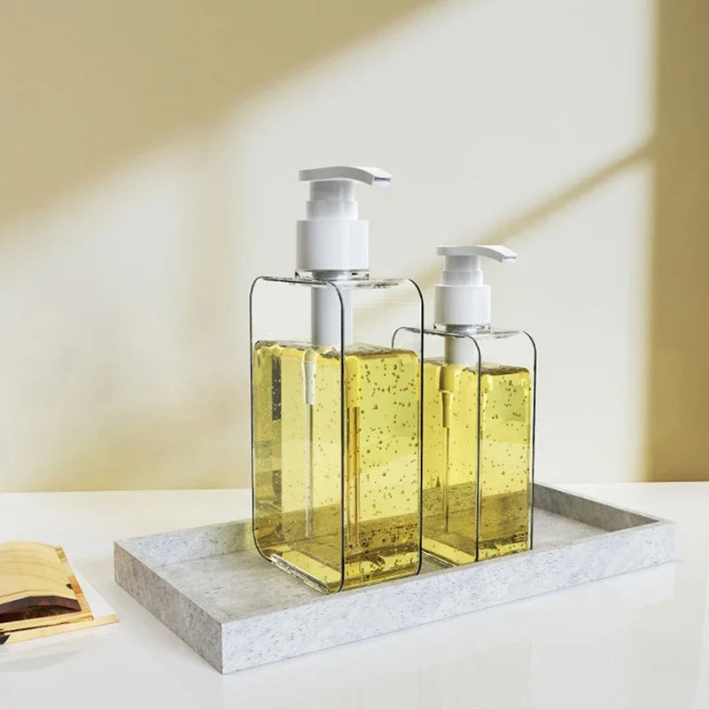 Transparent Square Soap Dispenser with Pump | 200–300ml Pump Soap Dispenser QXL