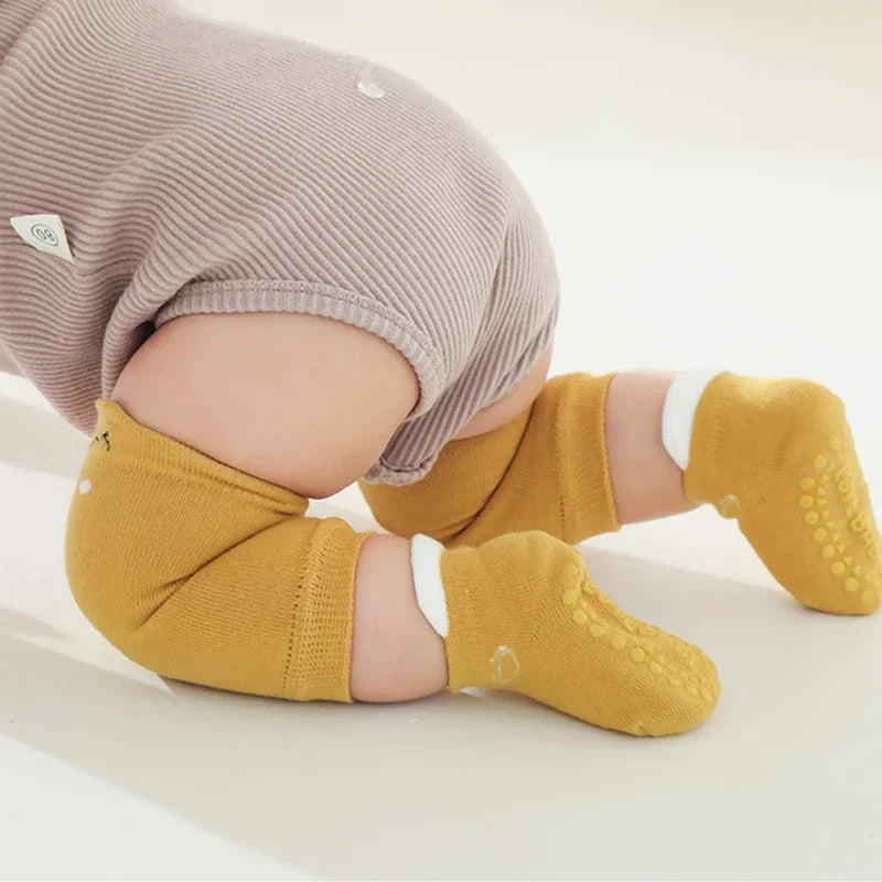 Baby Knee Pads & Anti-Slip Socks Set | Cotton Crawling Protector Baby Knee Pad Socks QXL