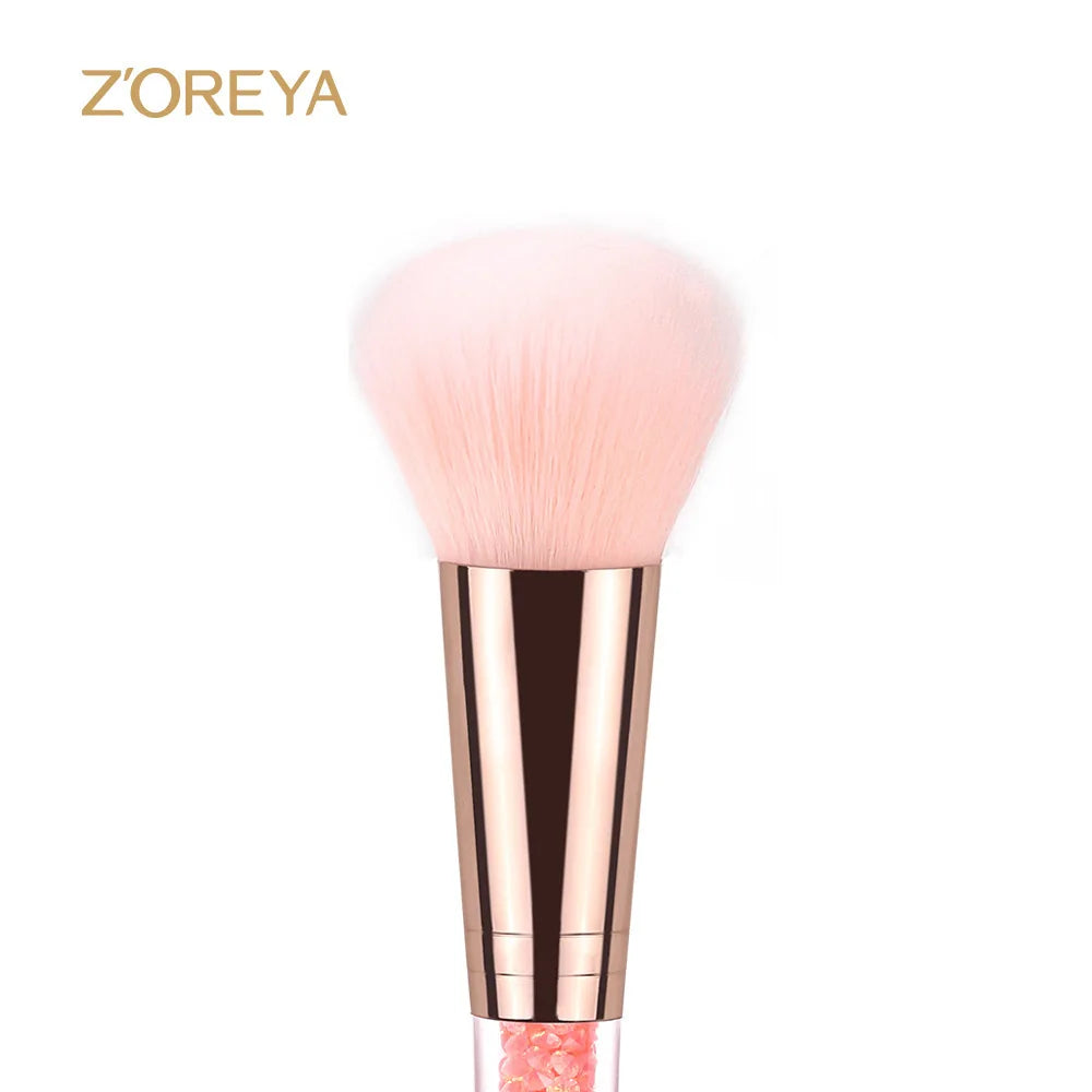 ZOREYA Pink Loose Powder Makeup Brush | Diamond Handle Loose Powder Brush QXL