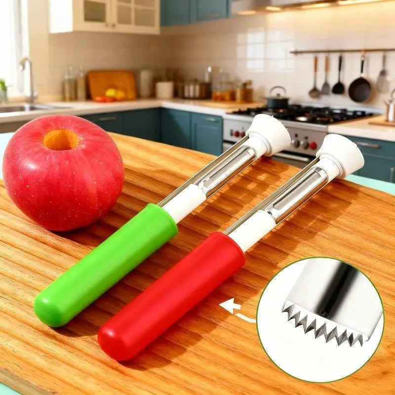 2-in-1 Stainless Steel Fruit Corer & Peeler | Non-Slip Handle Fruit Corer Peeler QXL