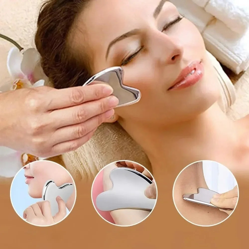 3-Pc Stainless Steel Gua Sha Scraping & Massage Tool Set Gua Sha Massage Tool QXL